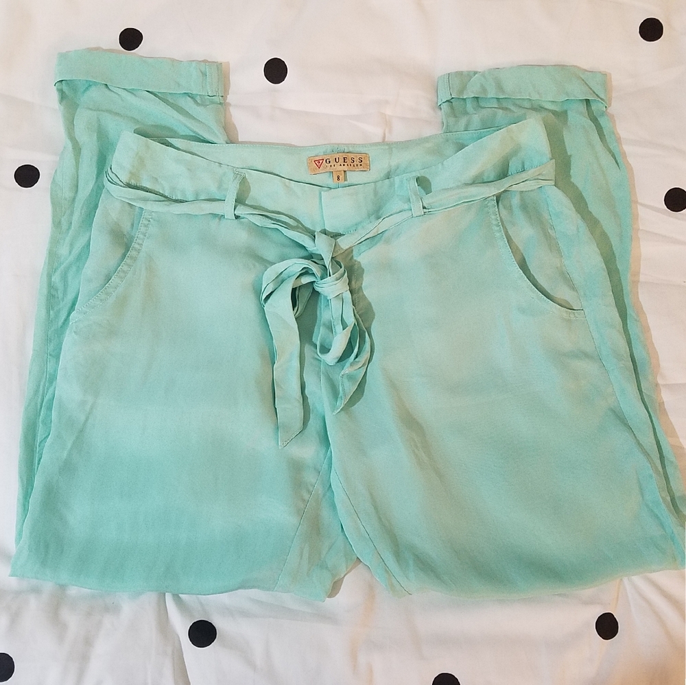 GUESS Capris Sea Green.  Size 8
